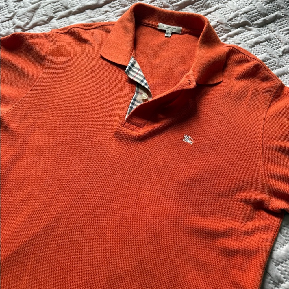 Burberry Men's Polo in Rich Orange